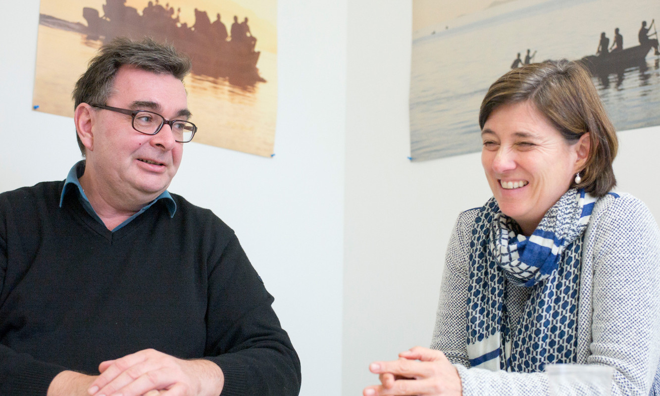 Dr. Karen Hahn and Dr. Stefan Schmid are in charge of the Centre for Interdisciplinary African Studies in Frankfurt. (Photo: Stefan F. Sämmer) Dr. Karen Hahn and Dr. Stefan Schmid are in charge of the Centre for Interdisciplinary African Studies in Frankfurt.
